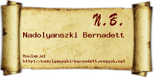 Nadolyanszki Bernadett névjegykártya