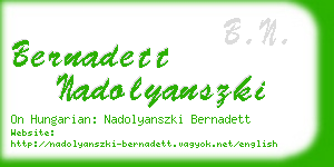 bernadett nadolyanszki business card
